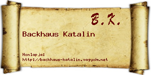 Backhaus Katalin névjegykártya