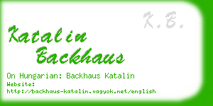 katalin backhaus business card